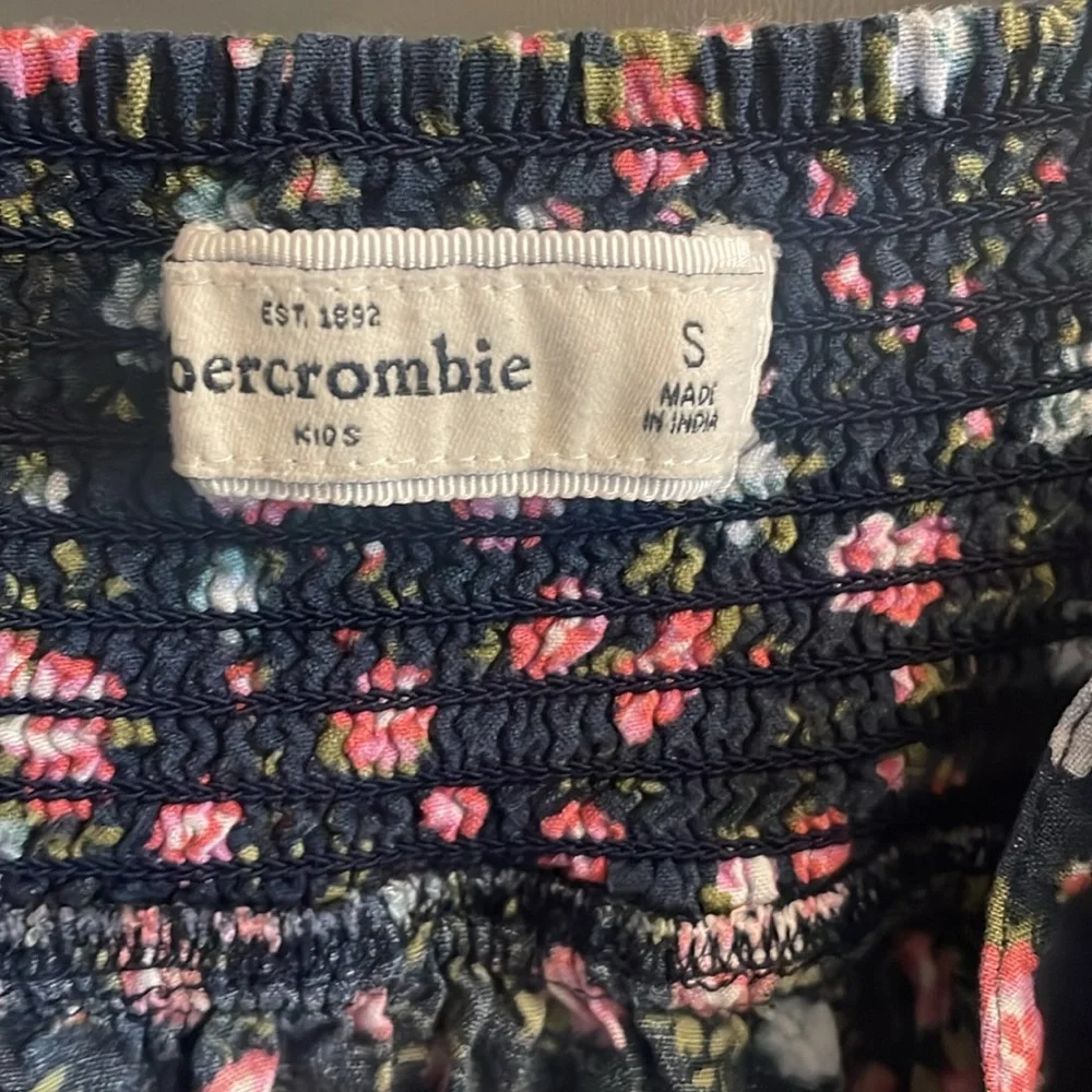 Abercrombie Kids Navy Blue‎ Floral Smocked Waist Mini Skirt Girls Size Small S